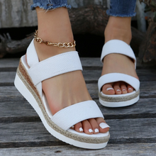 Load image into Gallery viewer, Stretch Peep Toe Casual Side Hollow Slope Bottom Sandals