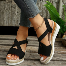 Load image into Gallery viewer, Summer Flat Wedge Heel Fish Mouth Casual Women&#39;s Sandals