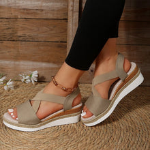 Load image into Gallery viewer, Summer Flat Wedge Heel Fish Mouth Casual Women&#39;s Sandals