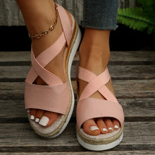 Load image into Gallery viewer, Summer Flat Wedge Heel Fish Mouth Casual Women&#39;s Sandals