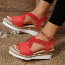 Load image into Gallery viewer, Summer Flat Wedge Heel Fish Mouth Casual Women&#39;s Sandals