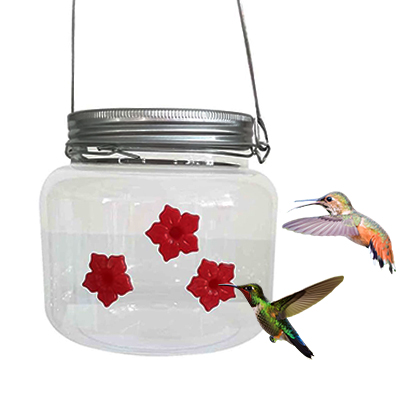 Vianys Mason Jar Hummingbird Feeder