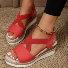 Load image into Gallery viewer, Summer Flat Wedge Heel Fish Mouth Casual Women&#39;s Sandals