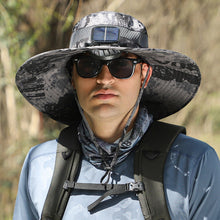 Load image into Gallery viewer, Wide Brim Solar Fan Outdoor Fishing Hat-Solar &amp; USB Charging