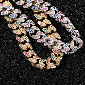 Men's 14mm Colored Zircon Miami Cuban Chain