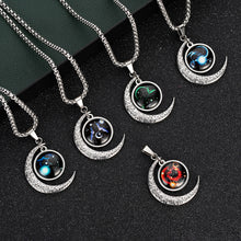 Load image into Gallery viewer, 12 Constellation Moon Necklace For Men Women Boy Girl