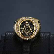 Load image into Gallery viewer, Gold Color Masonic Ring