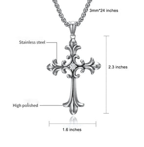 Gothic Stylel Vintage Stainless Stee Cross Pendant