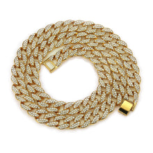 Load image into Gallery viewer, 15MM Rhinestone Cuban Chain Necklace