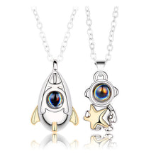 Load image into Gallery viewer, 2 PCS Spaceman Couple Necklace 100 Languages &quot;I Love You &quot;