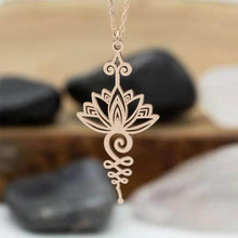 Load image into Gallery viewer, Stainless Steel Unalome Lotus Necklace