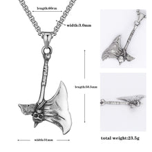 Load image into Gallery viewer, Stainless Steel Viking Ax Necklace