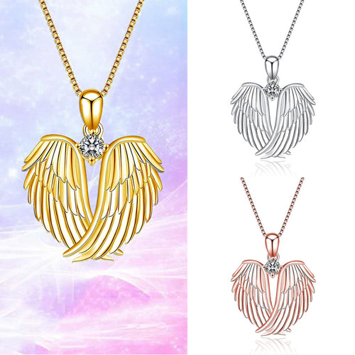 Women Love Heart Shaped Wings Necklace