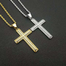 Load image into Gallery viewer, Gold-Plated And Diamond Cross Necklace