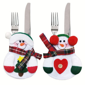 Christmas Kitchen Decorations Cutlery Bags