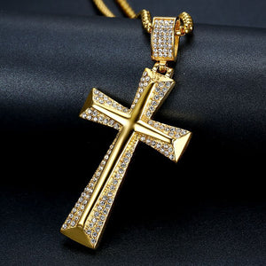 Titanium Steel Gold-Plated Cross Necklace