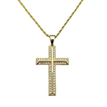 Load image into Gallery viewer, Gold-Plated And Diamond Cross Necklace