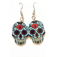 Load image into Gallery viewer, Halloween Acrylic Skull Pendant Earrings