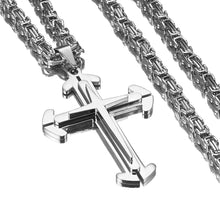 Load image into Gallery viewer, 3 Layers Stainless Steel Cross Pendant Necklace