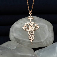 Load image into Gallery viewer, Stainless Steel Unalome Lotus Necklace