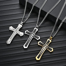 Load image into Gallery viewer, Stainless Steel Two-Color Cross Pendant