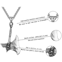 Load image into Gallery viewer, Stainless Steel Viking Ax Necklace