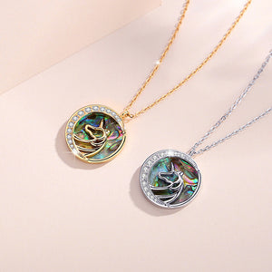 S925 Sterling Silver Abalone Shell Unicorn Necklace