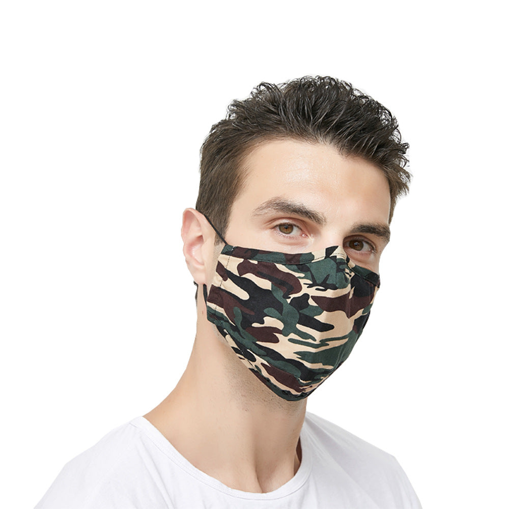 Camouflage Color Reusable Cotton insertable PM2.5 Filter Mask