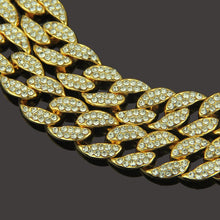 Load image into Gallery viewer, 15MM Rhinestone Cuban Chain Necklace