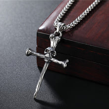 Load image into Gallery viewer, Ghostly Skull Cross Necklace