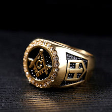 Load image into Gallery viewer, Gold Color Masonic Ring