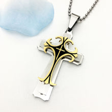 Load image into Gallery viewer, Men&#39;s Stainless Steel Cross Pendant Necklace Jewelry