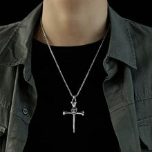 Load image into Gallery viewer, Ghostly Skull Cross Necklace