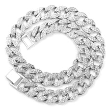 Load image into Gallery viewer, 15MM Rhinestone Cuban Chain Necklace