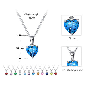 925 Sterling Silver Birthstone Pendant Necklace