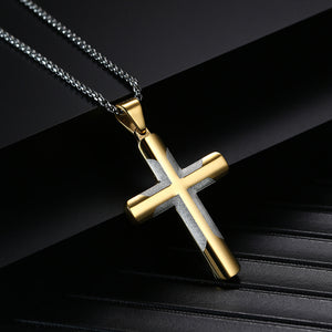 Men's Simple Curved Cross Necklace