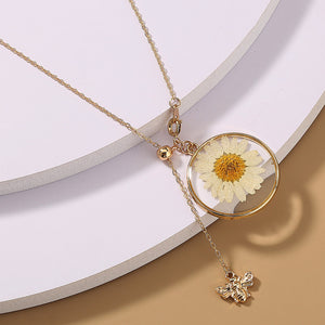 Daisy and Little Bee Pendant Necklace