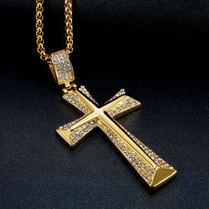 Titanium Steel Gold-Plated Cross Necklace