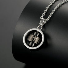 Load image into Gallery viewer, Stainless Steel Rotatable Engraved Bible Pendant Men&#39;s Necklace