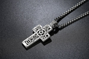 Gear Cross Pendant