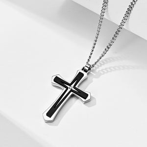 Stainless Steel Two-Color Cross Pendant