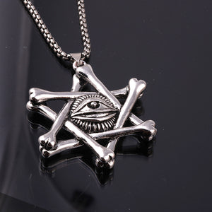 Men Stainless Steel Pendants Evil Eye Punk Neckalces