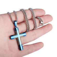 Load image into Gallery viewer, Men&#39;s Simple Stainless Steel Double Color Cross Necklace