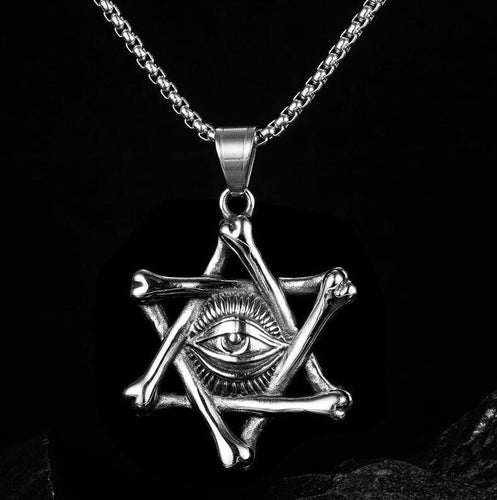 Men Stainless Steel Pendants Evil Eye Punk Neckalces