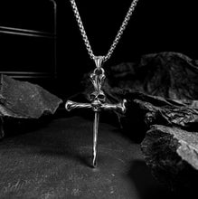 Load image into Gallery viewer, Ghostly Skull Cross Necklace