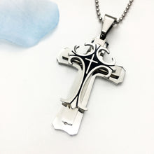 Load image into Gallery viewer, Men&#39;s Stainless Steel Cross Pendant Necklace Jewelry