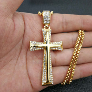 Titanium Steel Gold-Plated Cross Necklace