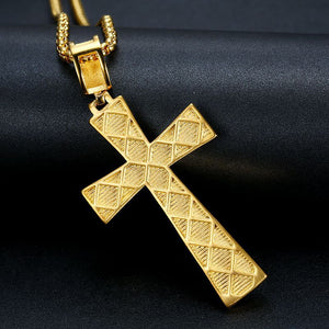 Titanium Steel Gold-Plated Cross Necklace