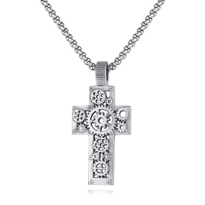 Gear Cross Pendant