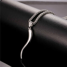 Load image into Gallery viewer, Stainless Steel Cornicello Italian Horn Amulet Pendant Necklace